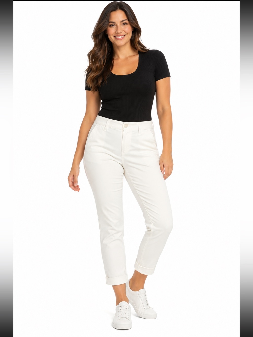American Eagle Women’s 10 Short White Skinny Stretch Ankle Pants Cotton